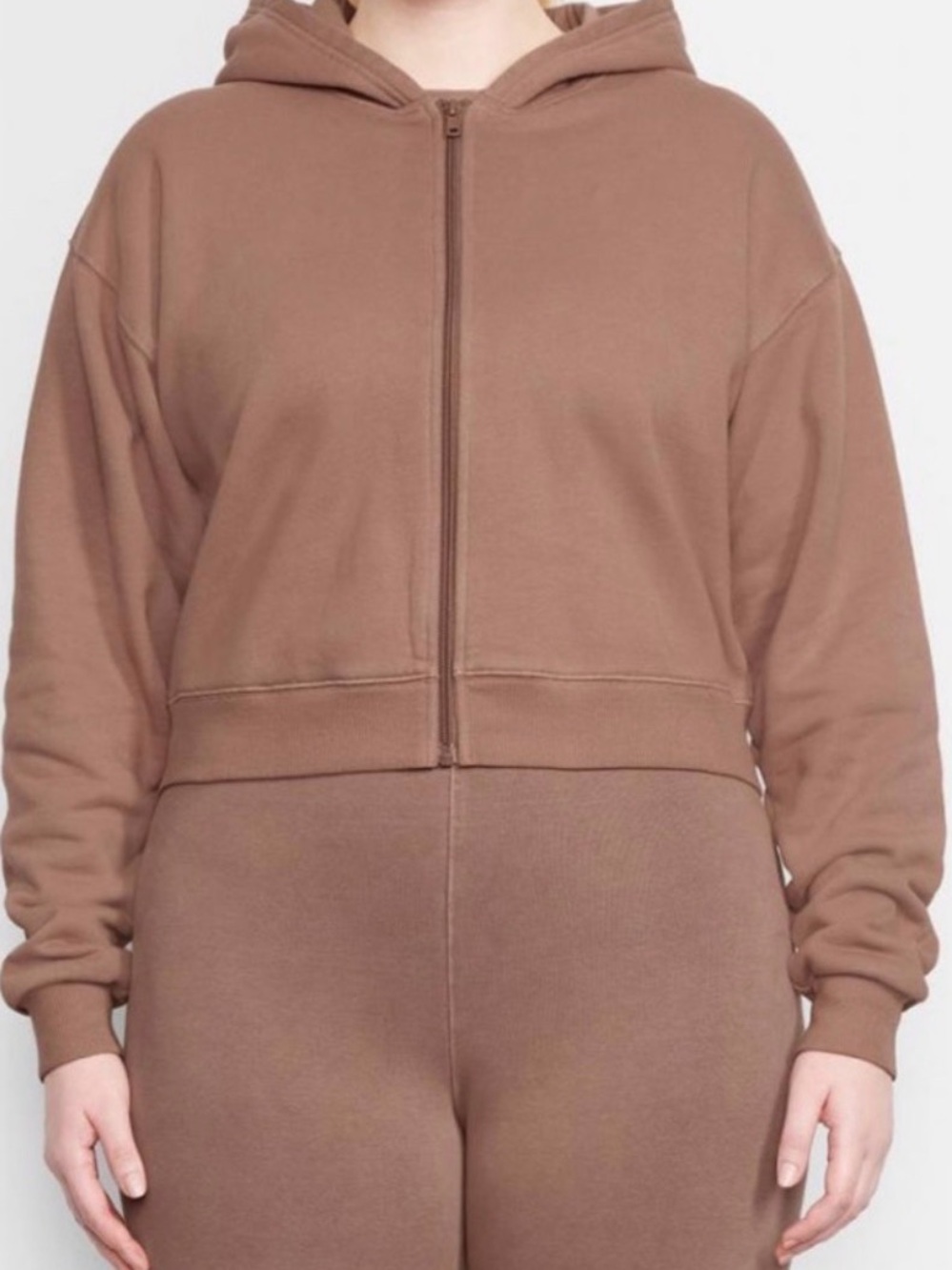 SKIMS Outdoor Fleece Zip Up Hoodie Tigers Eye Size XL